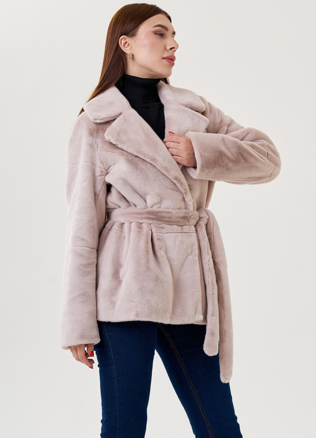 Женская куртка из искусственного меха с английским воротником  модель № 23538 универмаг малина