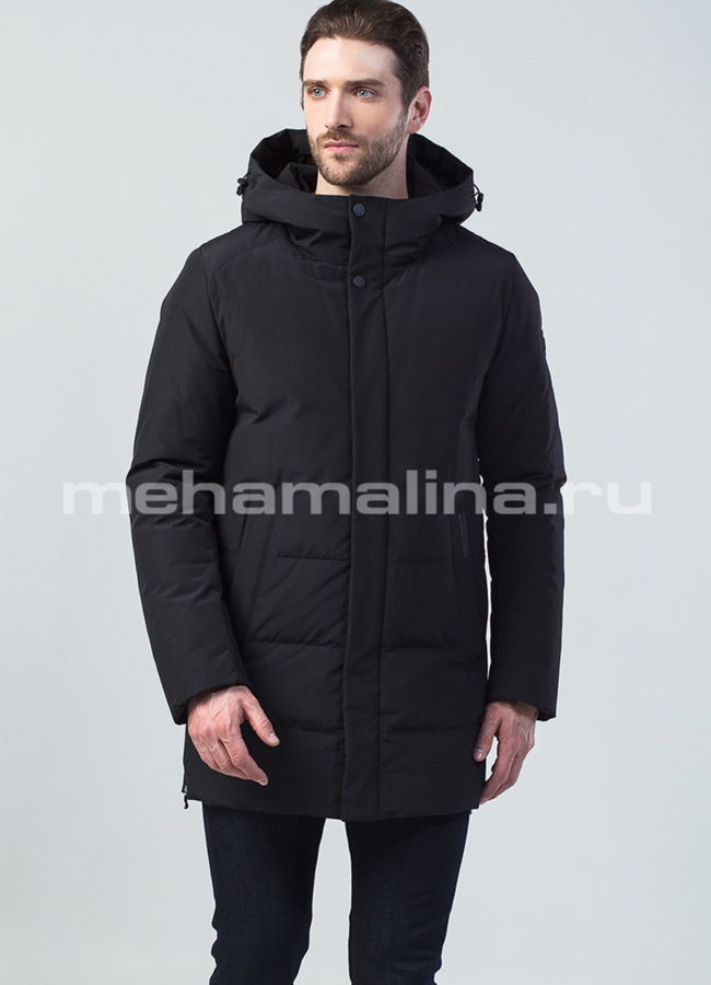 Пуховик мужской утепленный модель № КМ-56 меха малина