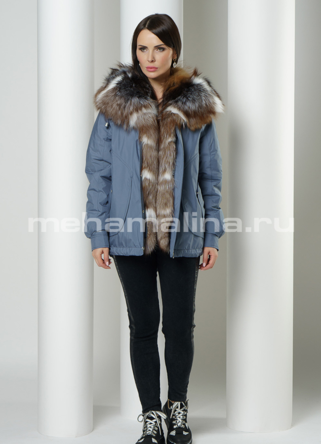 фото Укороченная парка с мехом  модель № 999