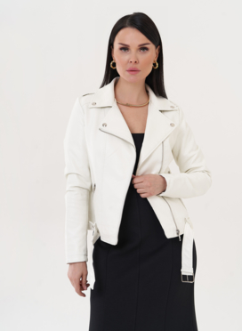 Куртка из эко кожи белого цвета