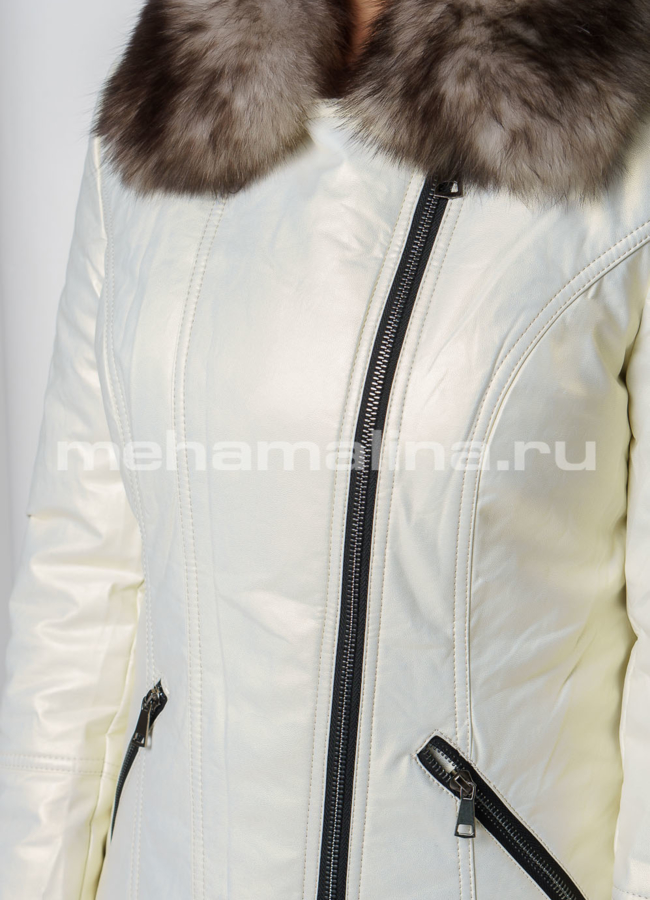 Утепленная куртка из эко кожи модель № 19899 в рассрочку