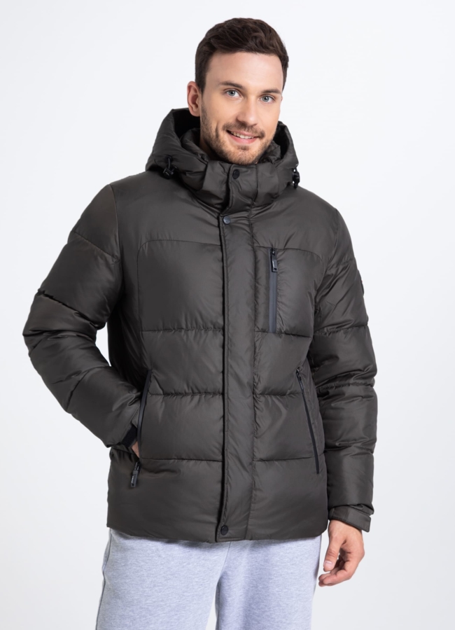 фото Мужской пуховик с капюшоном  модель № 25595