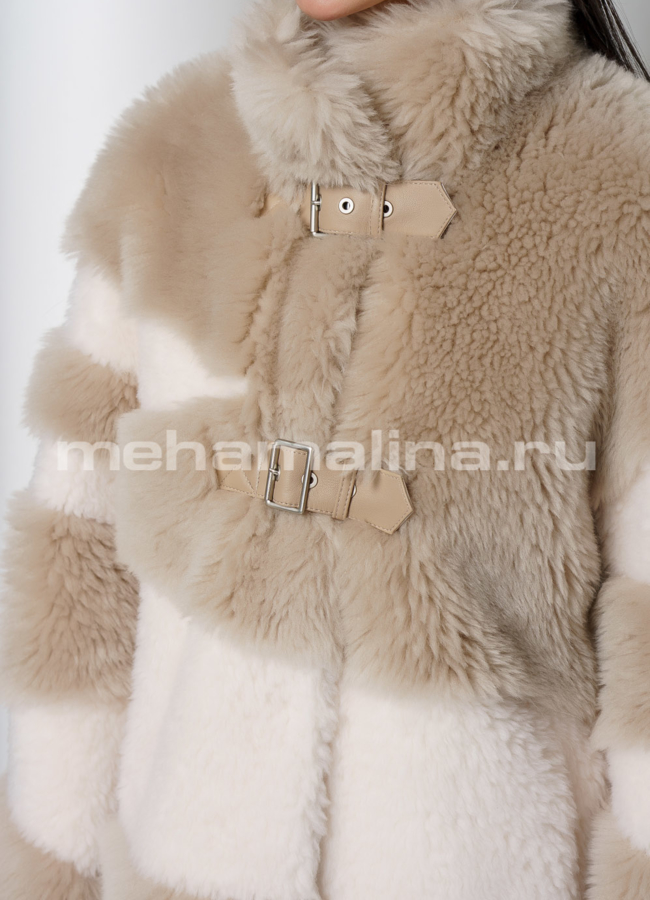 Пальто из шерсти на кнопках со стойкой  модель № 88512 в рассрочку