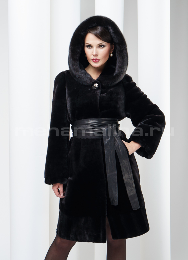 фото Шуба мутон, цвет коричневый модель № S-135