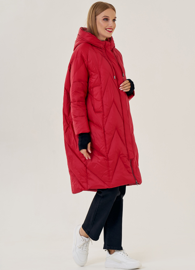 Женский пуховик оверсайз с капюшоном Malina Siberian модель № 23230 универмаг малина