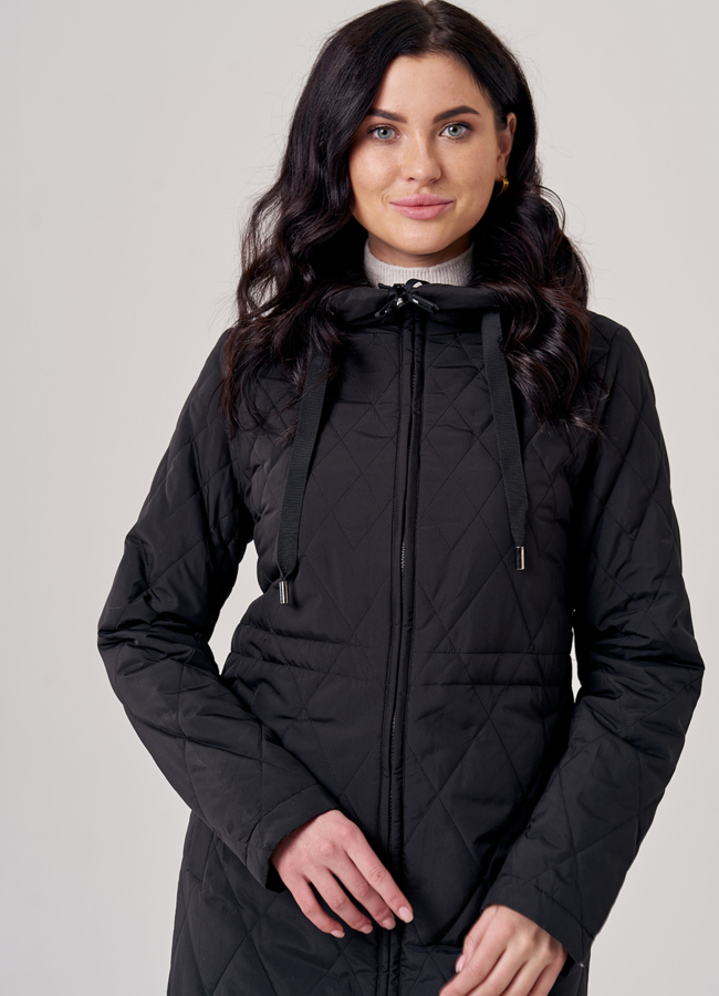 Полупальто женское черного цвета модель № 20602 универмаг малина