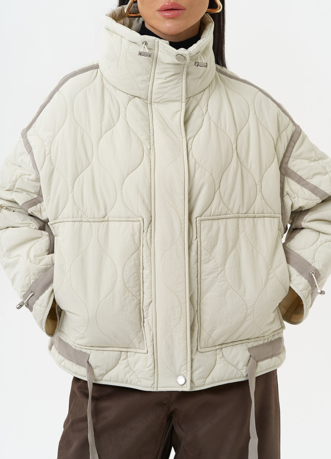 Короткая куртка с воротником стойкой модель № 30050 универмаг малина