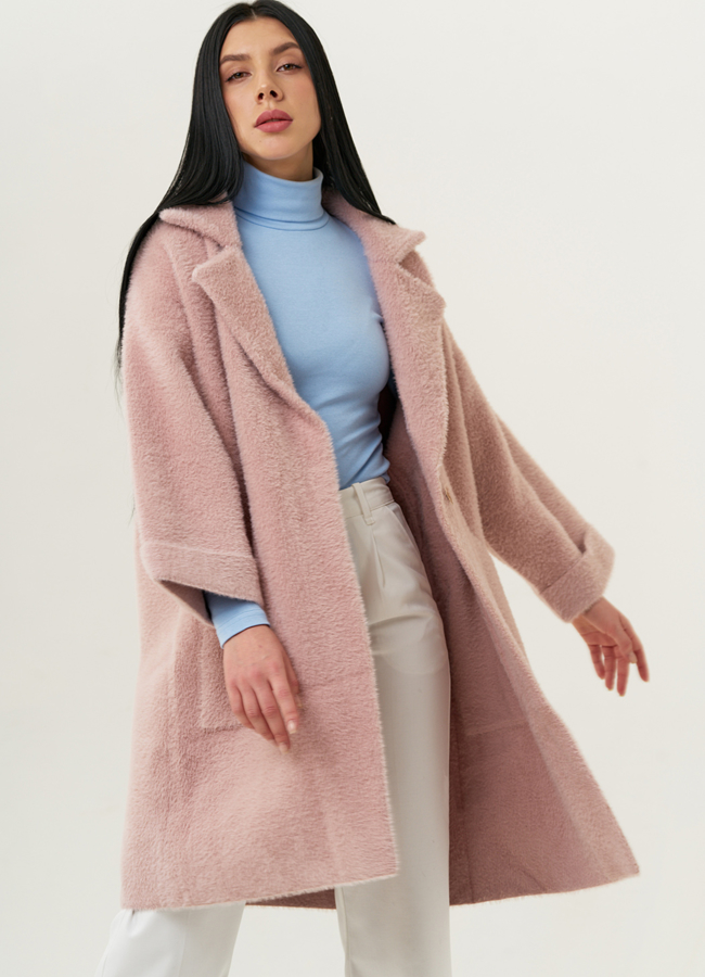 Женский кардиган с английским воротником в пудровом цвете модель № 1829 универмаг малина