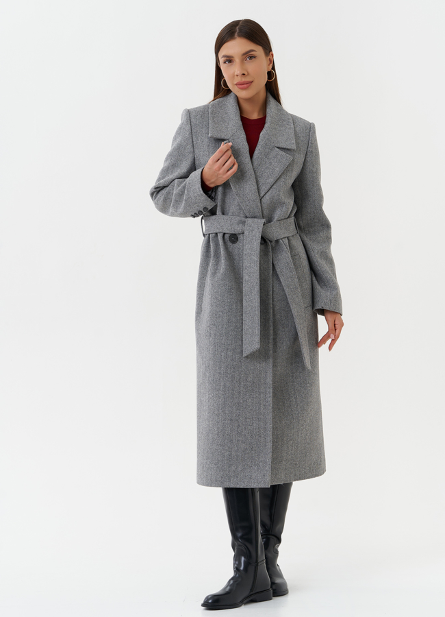 фото Женское пальто с английским воротником модель № 28082