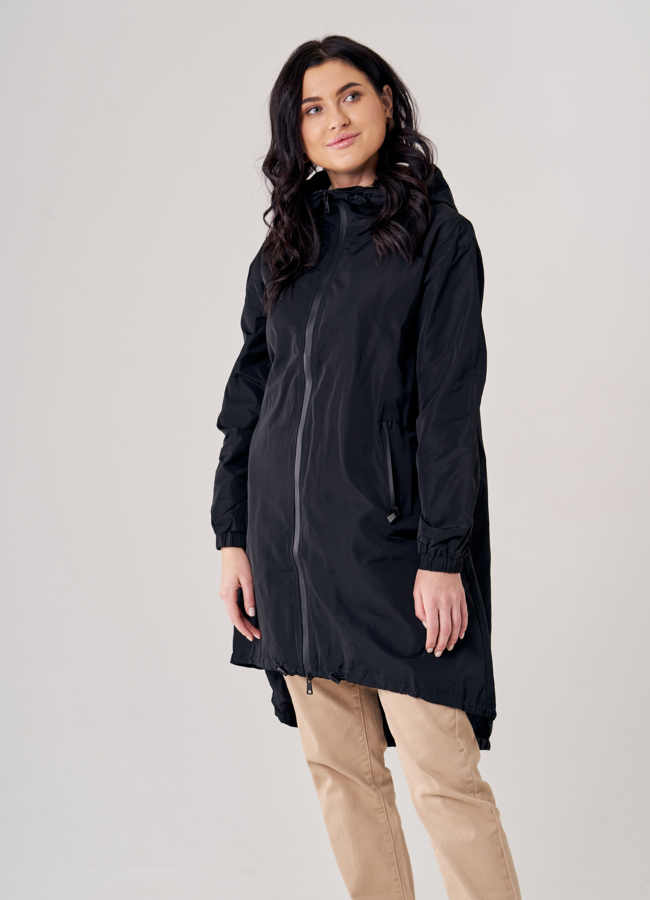 Плащ женский черного цвета модель № 20777 универмаг малина