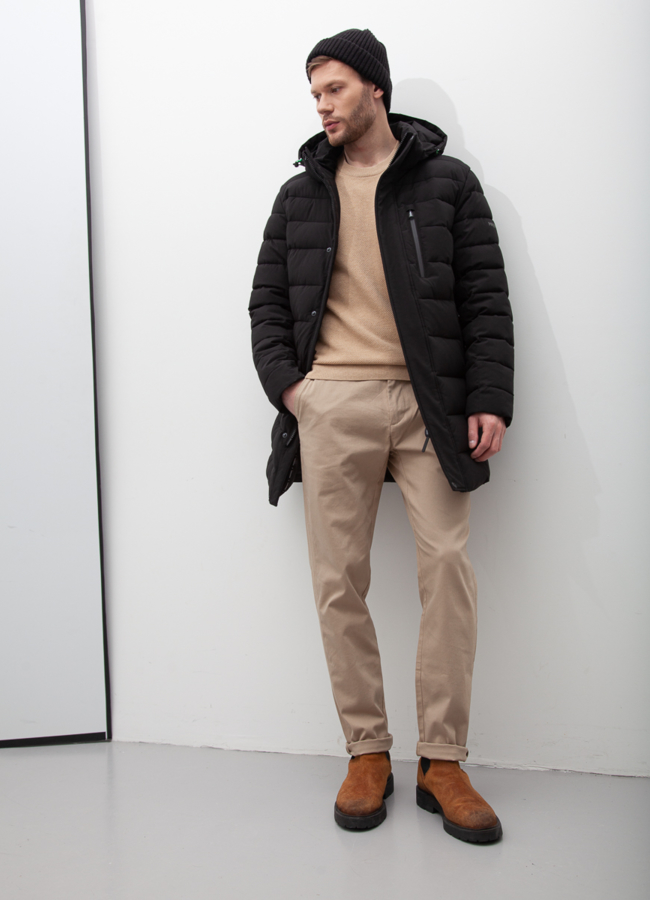 Пуховик мужской зимний с капюшоном модель № 21000 в рассрочку