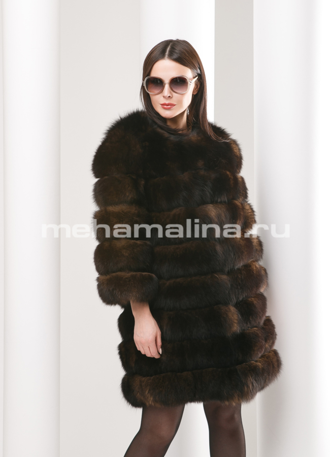 Жакет из песца модель № M-122 меха малина
