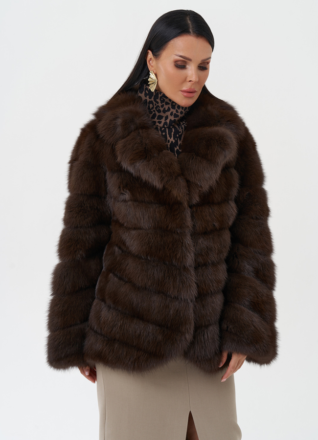 Женская шуба из куницы модель № 28434 универмаг малина