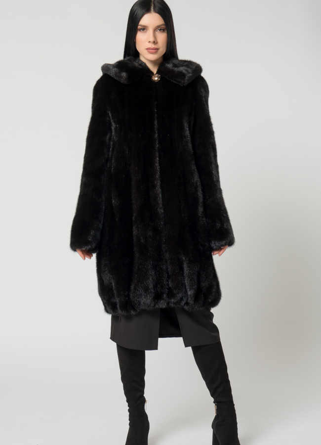 фото Норковая шуба с капюшоном модель № 25929 фото Норковая шуба с капюшоном модель № 25929