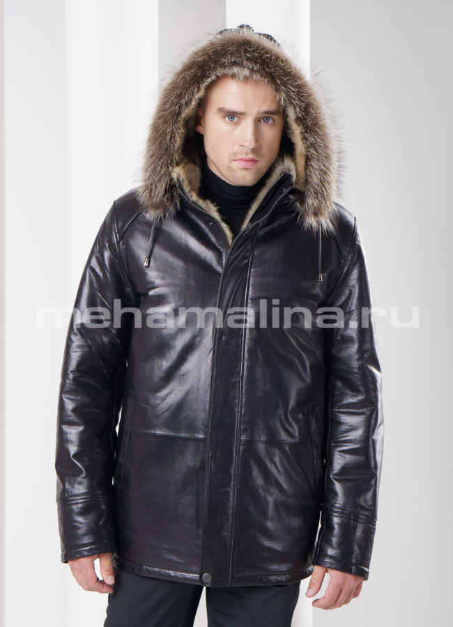 фото Дубленка на волке со съемным капюшоном модель № DM-83