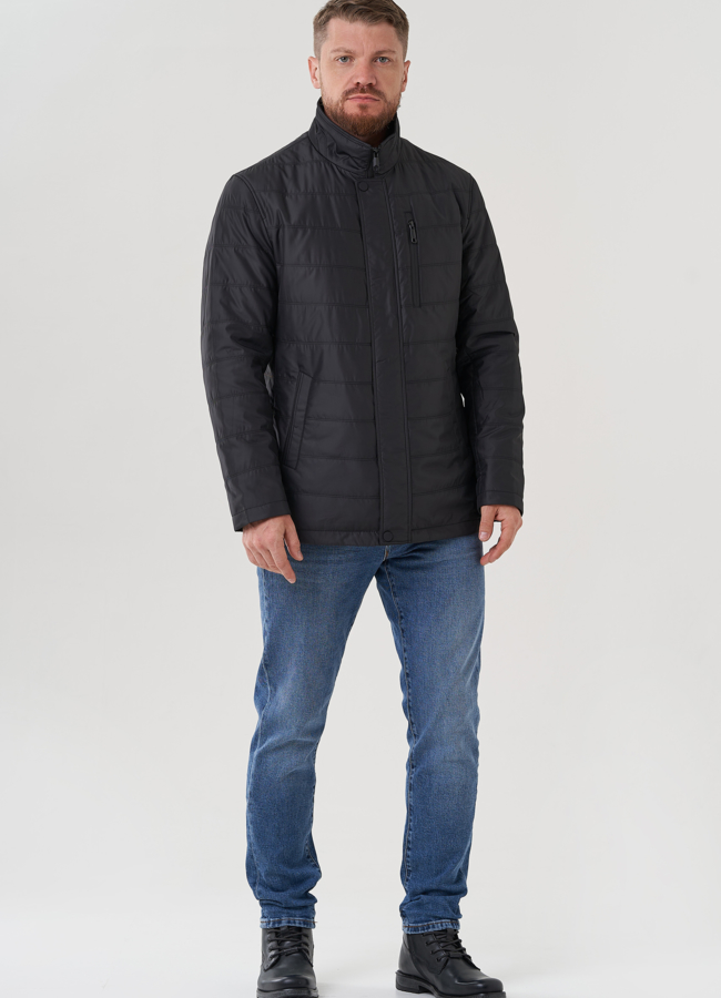 Куртка мужская с воротником стойка 82282 (чёрный) купить в Кирове - рассрочка, фото, отзывы.