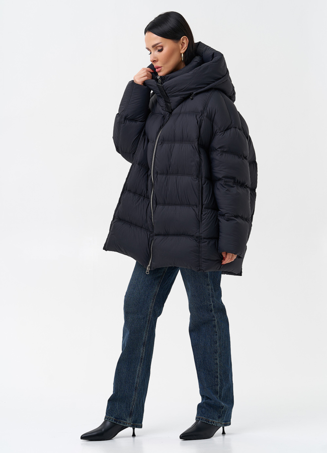 Женский пуховик с капюшоном  модель № 28971 в рассрочку