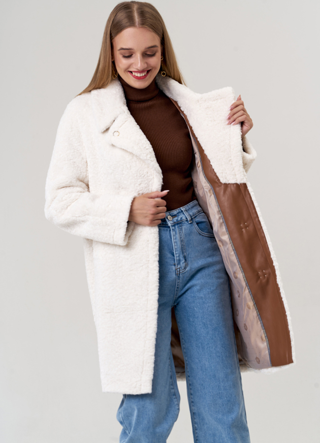 Полупальто с английским воротником модель № 21499 универмаг малина