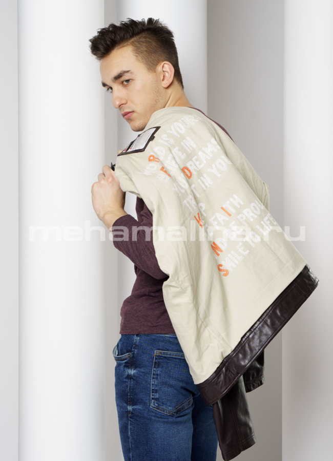 Куртка из натуральной кожи на молнии модель № 515 в кредит