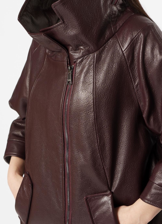 Кожаное пальто модель № 10865 универмаг малина