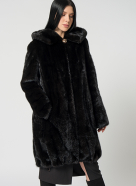 Норковая шуба с капюшоном Норковая шуба с капюшоном