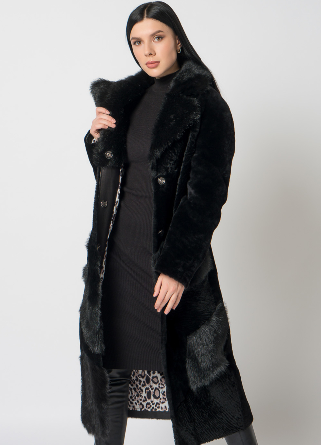 Дубленка из натурального меха  модель № 23252 универмаг малина