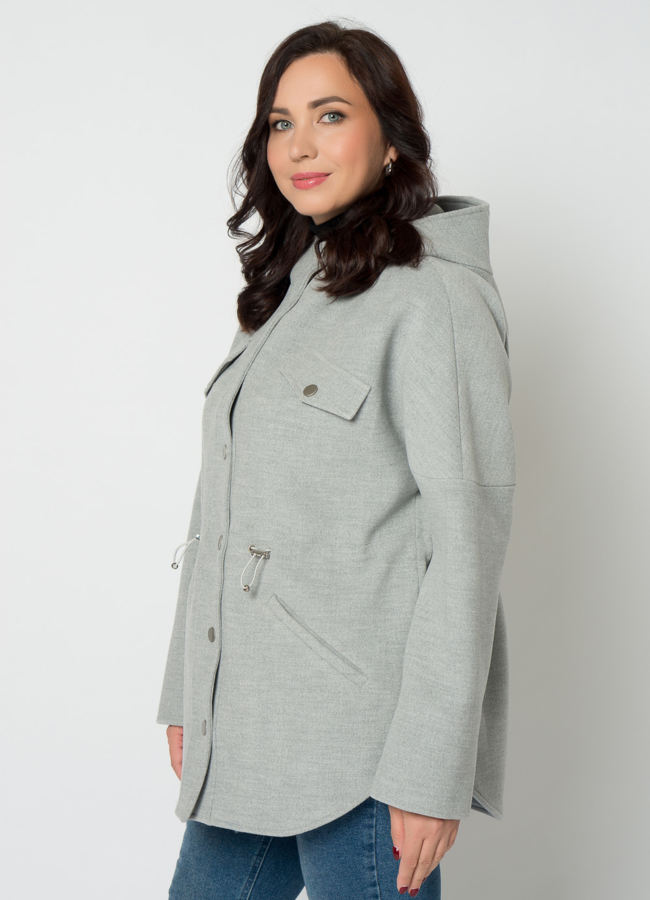 Парка женская в сером цвете модель № 21668 в кредит