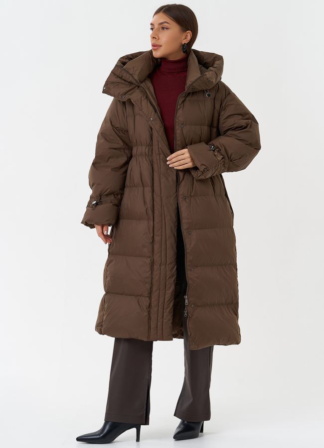 Женский пуховик с капюшоном модель № 28504 универмаг малина