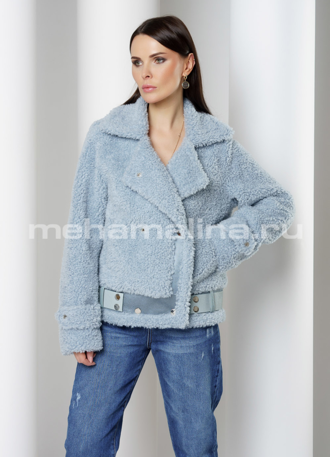 Куртка - пилот из эко меха на кнопках с воротником модель № 970 универмаг малина