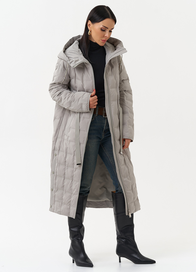 Женское утепленное пальто с капюшоном модель № 29943 универмаг малина