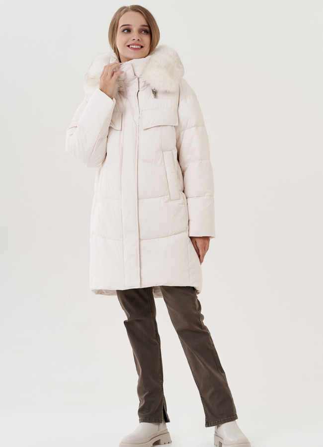 Пуховик женский с капюшоном  модель № 25031 универмаг малина