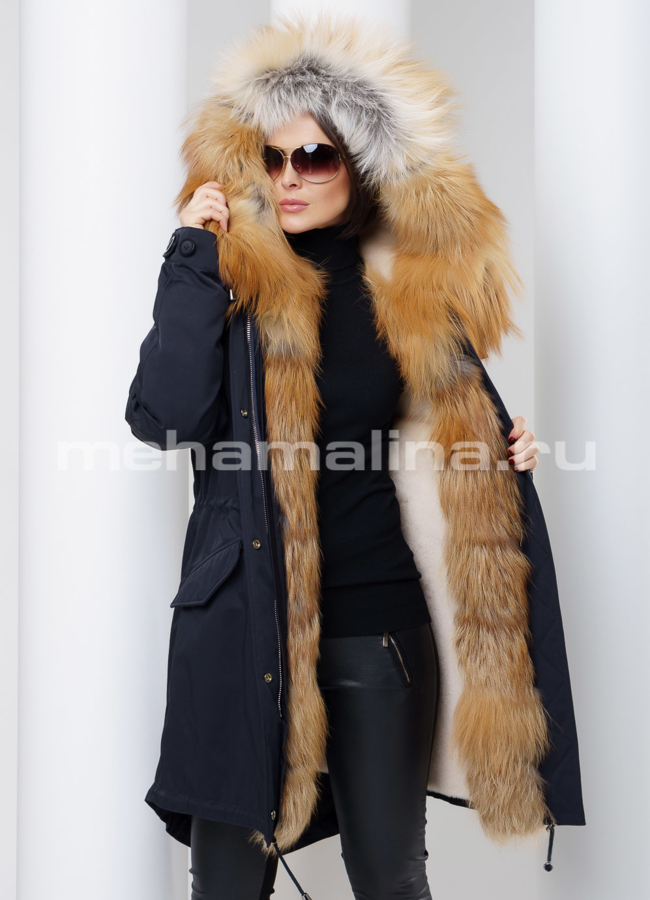 Парка на меху Malina siberian wear модель № П-102 меха малина