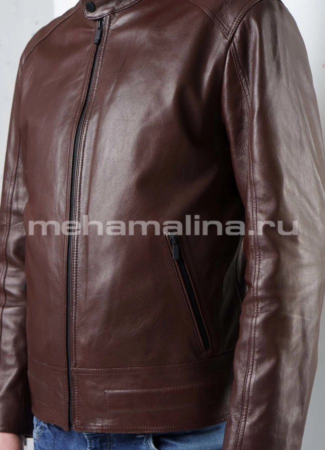 Кожаная куртка мужская модель № KP-223 универмаг малина