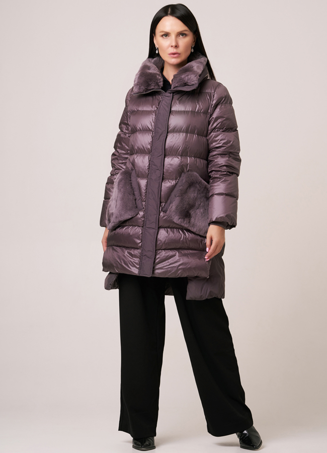 Пуховик DiegoM с меховой отделкой модель № Diego-M 758 универмаг малина