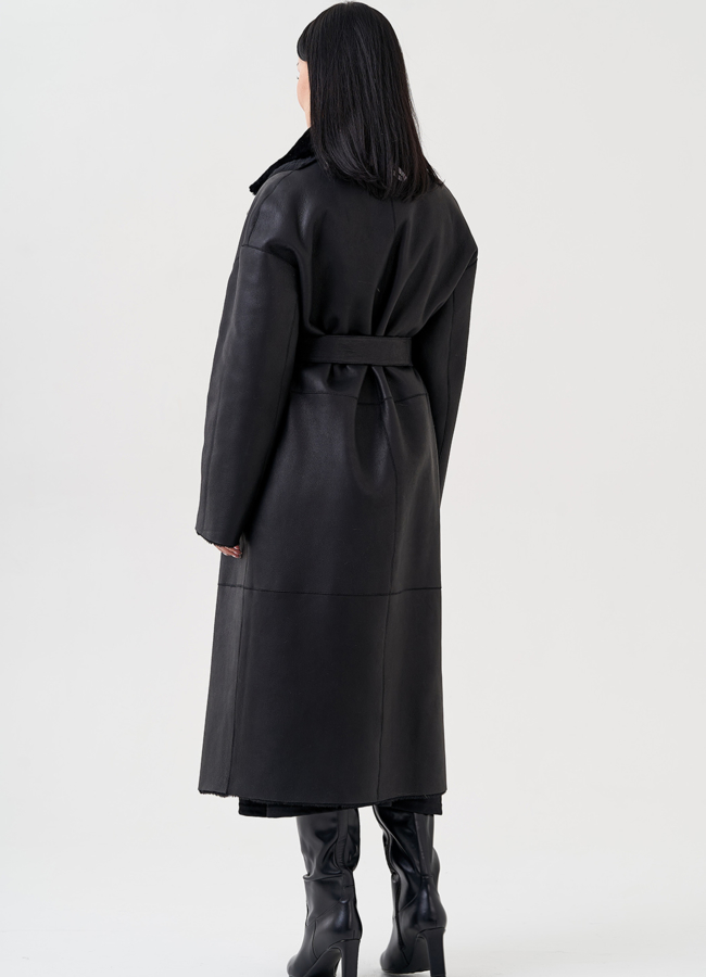 Женская дубленка с английским воротником  модель № 23909 универмаг малина