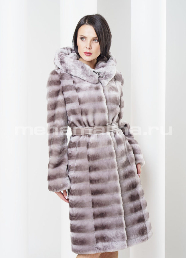 фото Шуба из мутона поперечка светлая модель № S-297