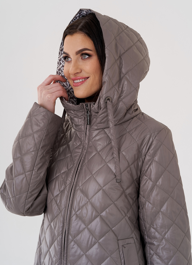 Женское пальто с капюшоном  модель № 24334 универмаг малина