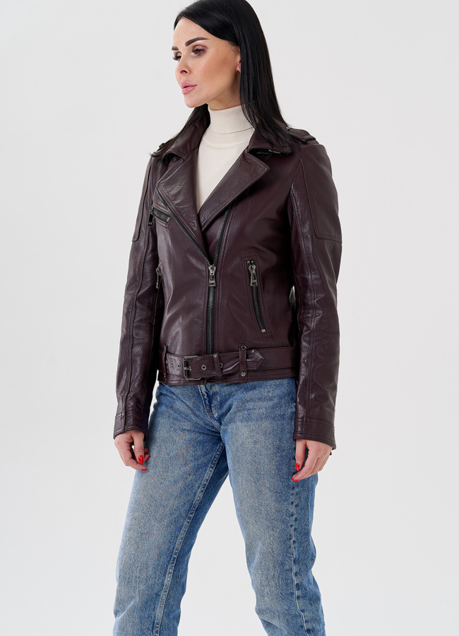 Женская куртка-косуха из натуральной кожи модель № 21163 универмаг малина Женская куртка-косуха из натуральной кожи модель № 21163 универмаг малина