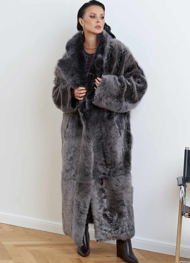 Двухсторонняя натуральная дубленка модель № 28421 в кредит