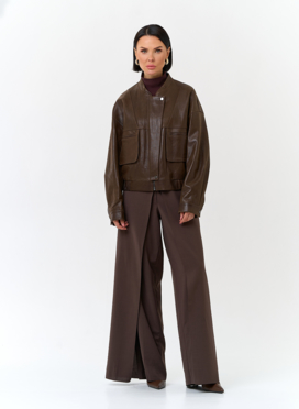 Женская куртка бомбер из натуральной кожи