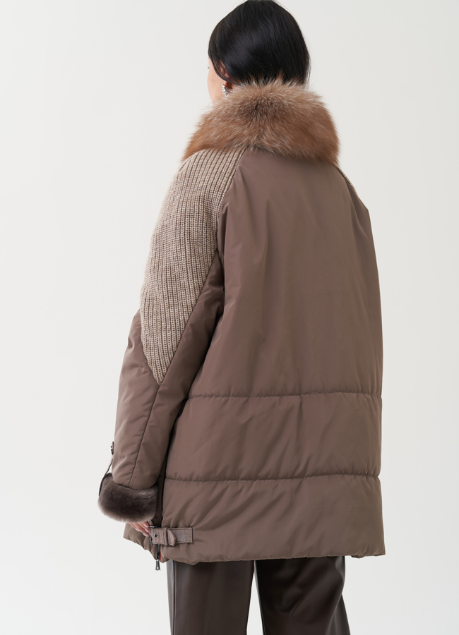 Женский пуховик серого цвета модель № 25290 универмаг малина