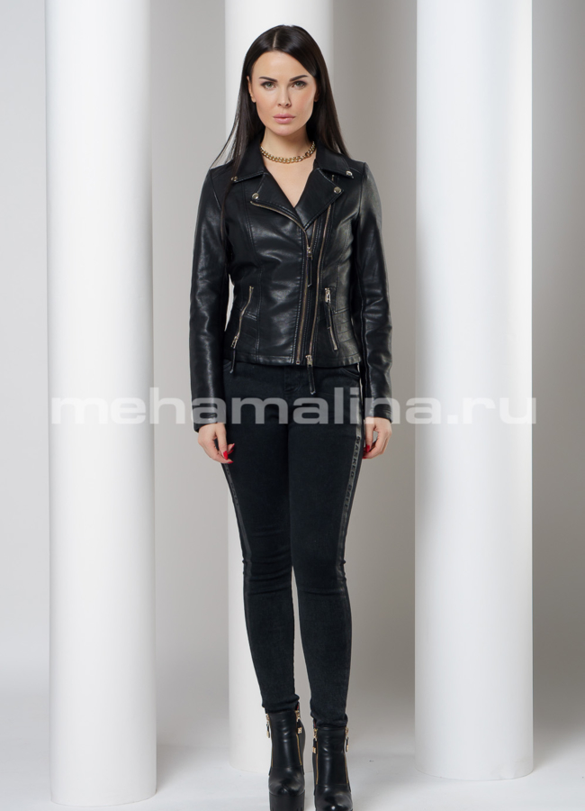 фото Куртка из эко кожи приталенная модель № 1111