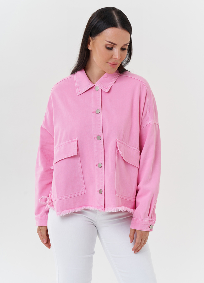 Укороченная джинсовая куртка модель № 27527 в кредит