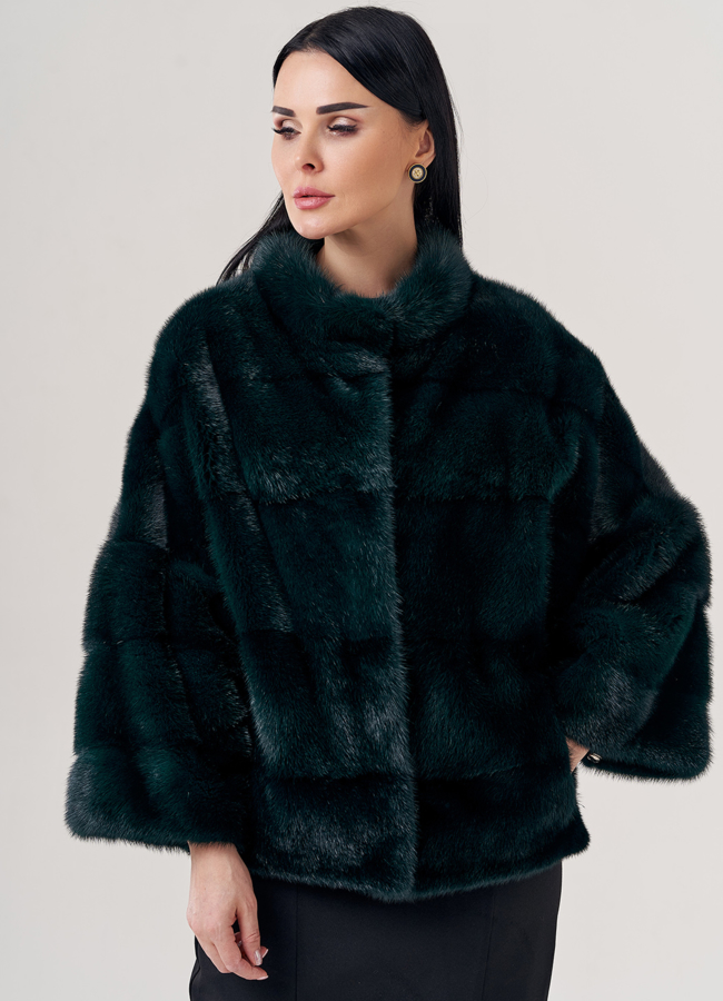 Короткая шуба из норки  модель № 23102 универмаг малина