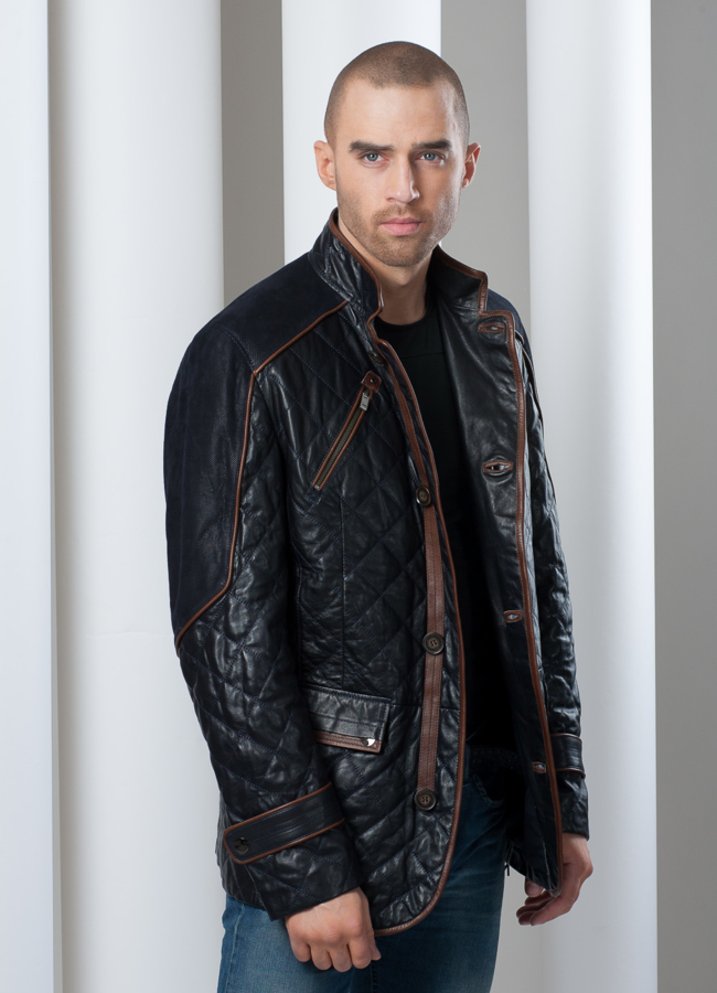 фото Куртка кожаная на пуговицах модель № KP-30 фото Куртка кожаная на пуговицах модель № KP-30