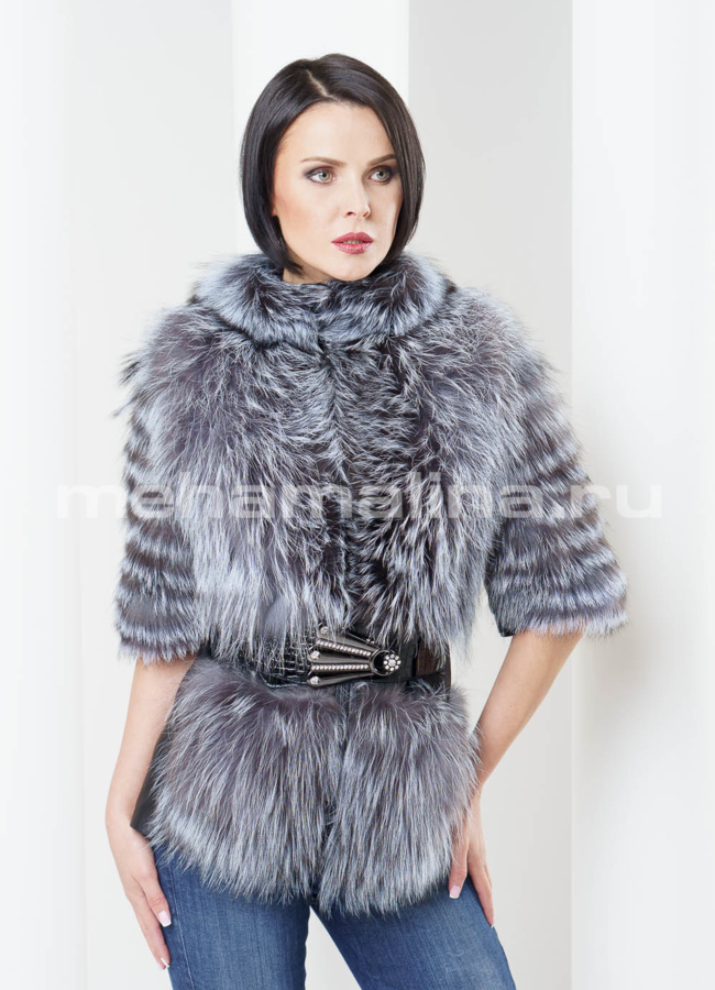 Меховой жакет из чернобурки модель № M-61 универмаг малина