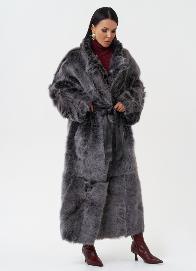 Двухсторонняя натуральная дубленка модель № 28421 универмаг малина