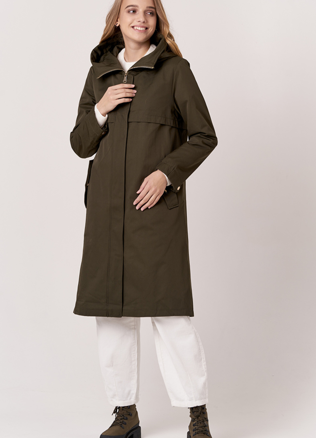 Удлиненная парка с енотом  модель № 18942 в рассрочку