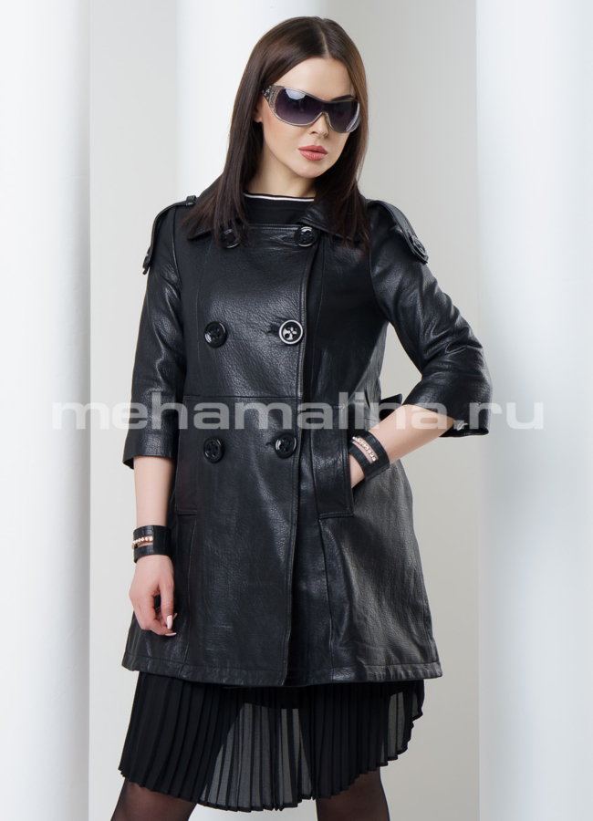 Кожаный френч модель № K-336 универмаг малина