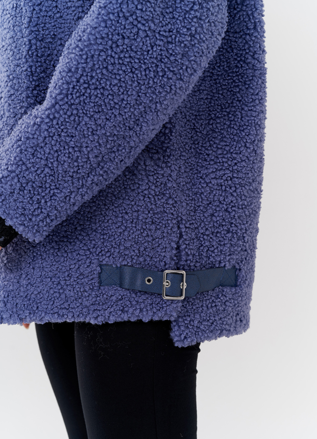 Женская куртка из искусственного меха в синем цвете модель № 24324 универмаг малина